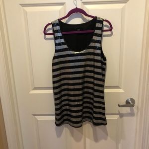 Black and Silver sequined top